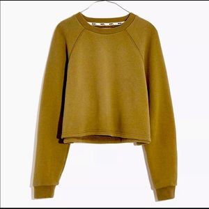 Madewell green cropped sweatshirt